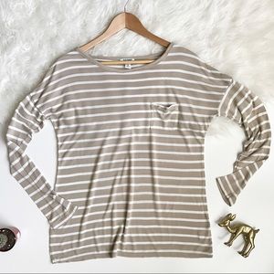 • OLD NAVY Striped Long Sleeve Pocket Tee •